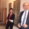 Director Franz Schmid and Brigitte Fischer guiding through Volksbank eG at Altshausen